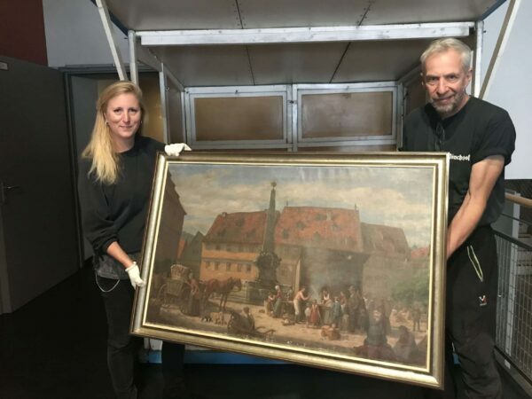 Historische Marktbuden „in Öl und Holz“